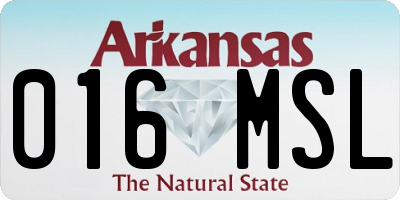 AR license plate 016MSL