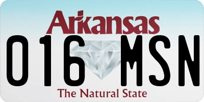AR license plate 016MSN