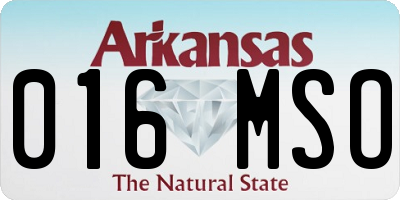 AR license plate 016MSO