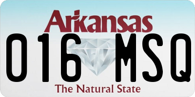 AR license plate 016MSQ