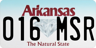 AR license plate 016MSR