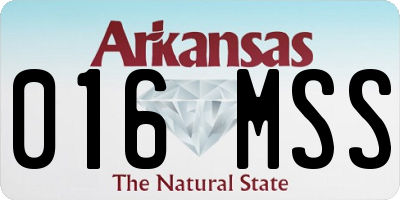 AR license plate 016MSS