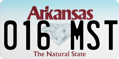 AR license plate 016MST