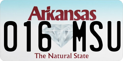AR license plate 016MSU