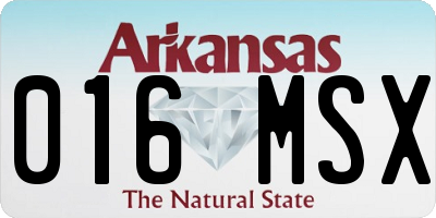 AR license plate 016MSX