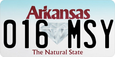 AR license plate 016MSY