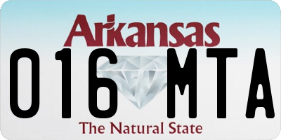 AR license plate 016MTA
