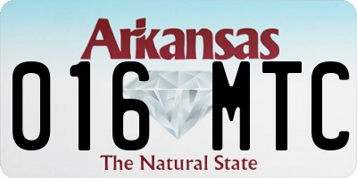 AR license plate 016MTC