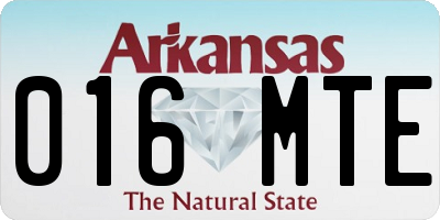 AR license plate 016MTE