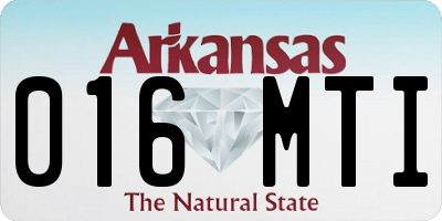 AR license plate 016MTI