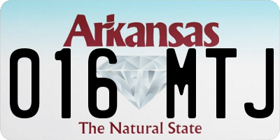 AR license plate 016MTJ