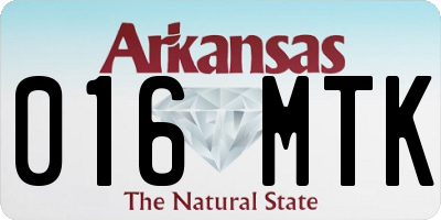 AR license plate 016MTK