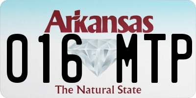 AR license plate 016MTP