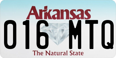 AR license plate 016MTQ