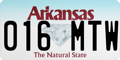 AR license plate 016MTW