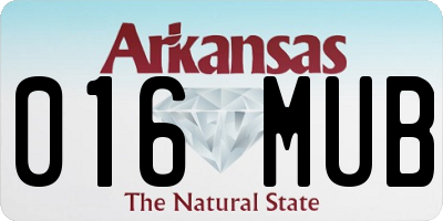 AR license plate 016MUB