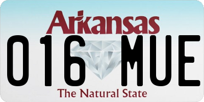 AR license plate 016MUE