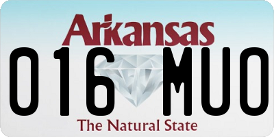 AR license plate 016MUO