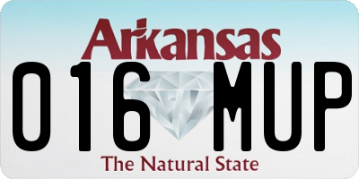 AR license plate 016MUP