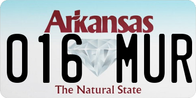 AR license plate 016MUR