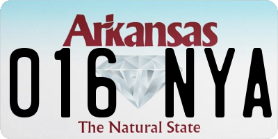 AR license plate 016NYA