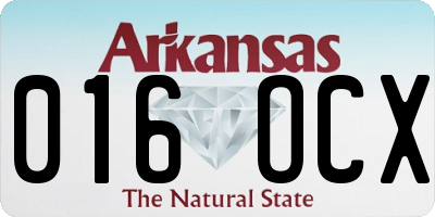 AR license plate 016OCX
