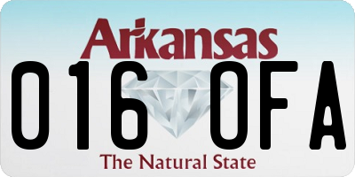 AR license plate 016OFA