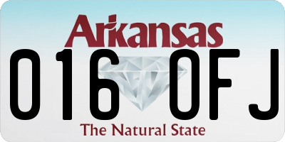 AR license plate 016OFJ