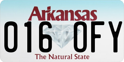 AR license plate 016OFY