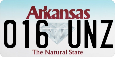 AR license plate 016UNZ