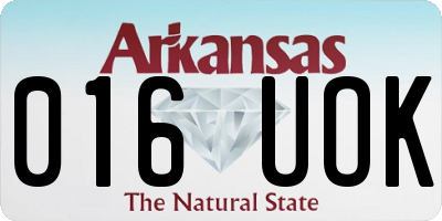 AR license plate 016UOK