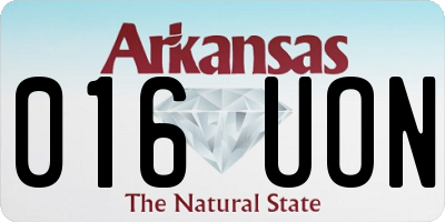 AR license plate 016UON