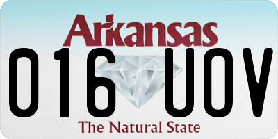 AR license plate 016UOV