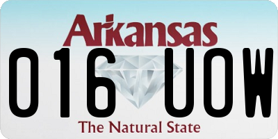 AR license plate 016UOW