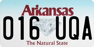 AR license plate 016UQA