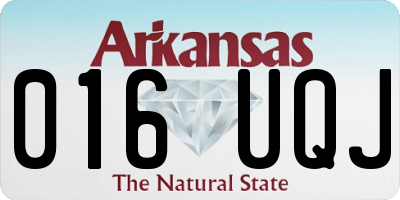 AR license plate 016UQJ