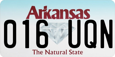 AR license plate 016UQN