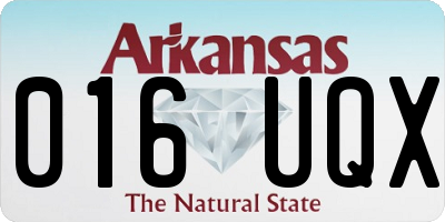 AR license plate 016UQX