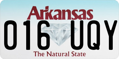 AR license plate 016UQY