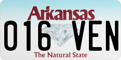 AR license plate 016VEN