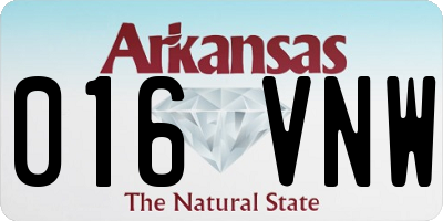 AR license plate 016VNW