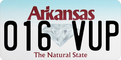 AR license plate 016VUP