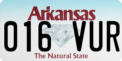 AR license plate 016VUR
