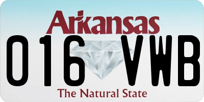 AR license plate 016VWB