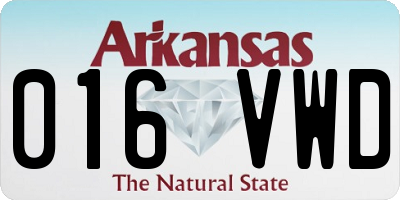 AR license plate 016VWD