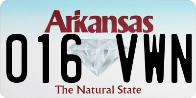 AR license plate 016VWN