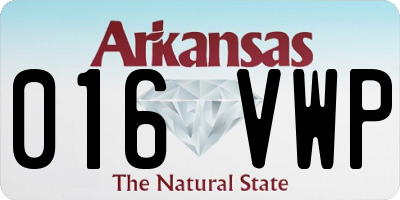 AR license plate 016VWP