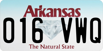 AR license plate 016VWQ