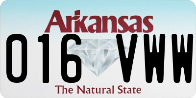 AR license plate 016VWW