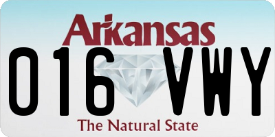 AR license plate 016VWY